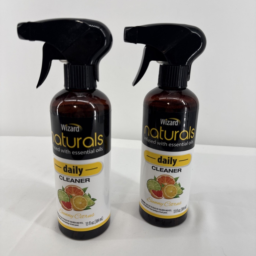 2-Wizard Naturals Infused w/ Essentials Oils Daily Cleaner Sunny Citrus 13 oz ea